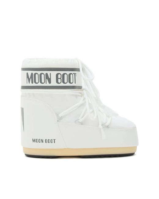 Moonboot White Icon Logo-Print Padded Boots for men