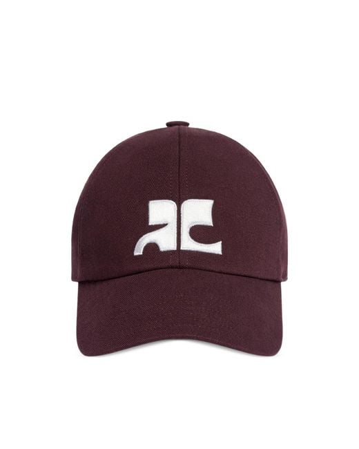 Courreges Purple Ac-Logo Cotton Cap for men