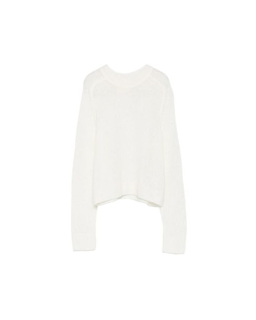 Lisa Yang White Fine-Knit Sweater