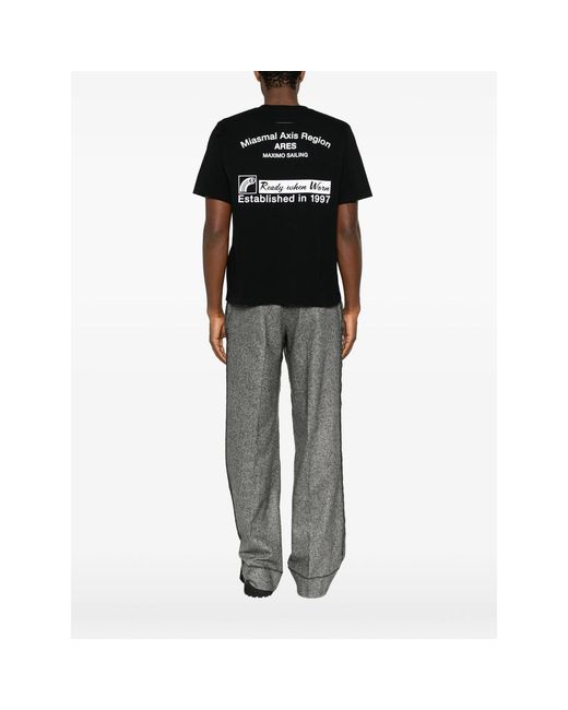 MM6 by Maison Margiela Black Logo-Print T-Shirt for men