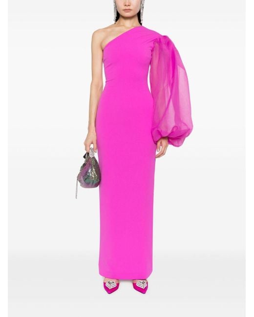 Solace London Pink Hudson One-Shoulder Gown