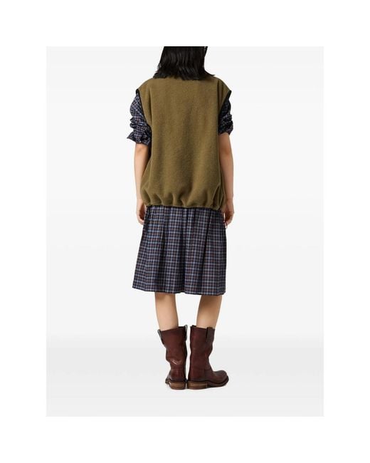 Miu Miu Green Fleece Zipper Vest