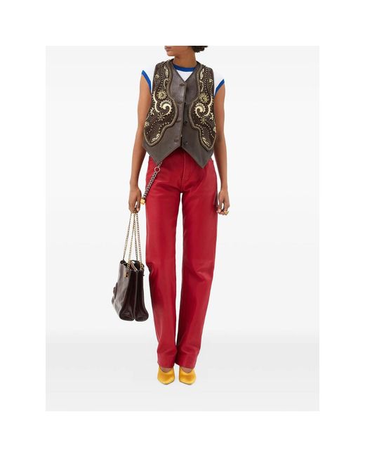 Versace Red Trousers