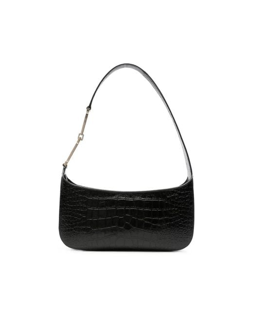 Tom Ford Black Crocodile-Effect Leather Shoulder Bag