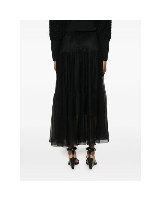 CFCL Black Tiered Midi Skirt