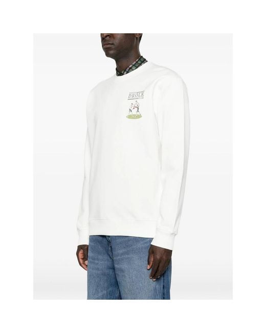 Drole de Monsieur White Drôle Boxers Graphic-Print Sweatshirt for men