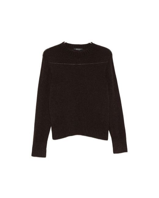Aragona Black Ribbed-Trim Sweater