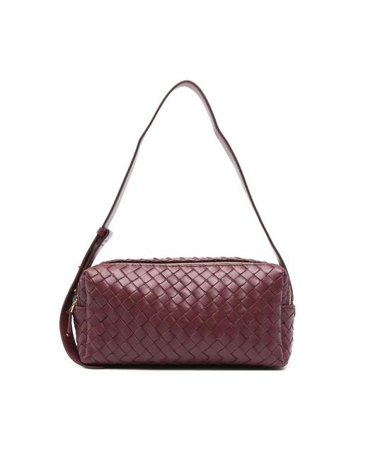 Elleme Purple Trousse Woven Leather Shoulder Bag
