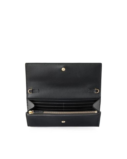 Fendi Black Ff Continental With Chain