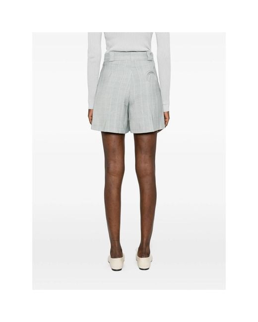 Blazé Milano Gray After You Fell Pinstripe Pleated Shorts