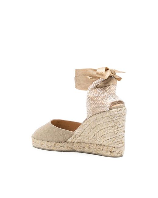 Castaner Natural Tie Fastening Wedge Heel Shoes
