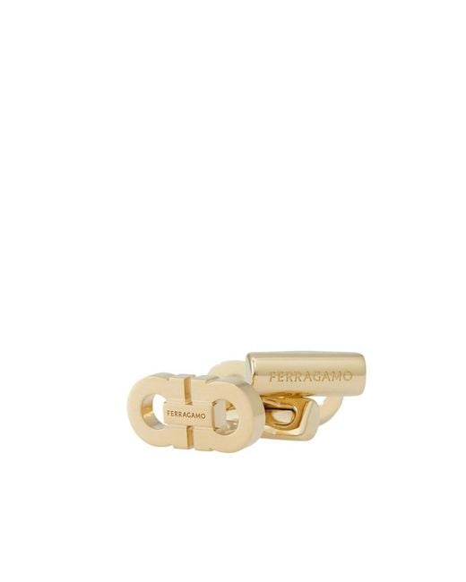 Ferragamo Natural Double Gancini Cufflinks for men