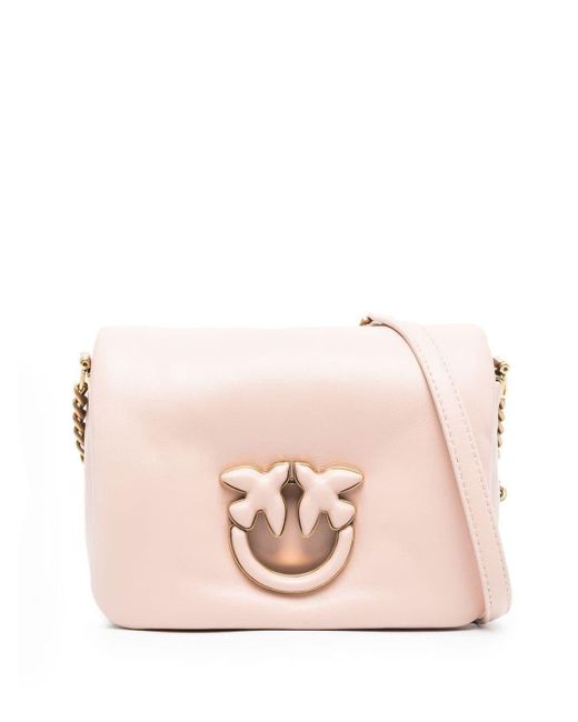 Pinko Pink Love Leather Crossbody Bag