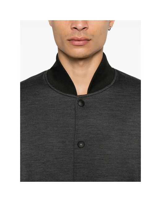 Eraldo Black Merino-Wool Bomber Jacket for men