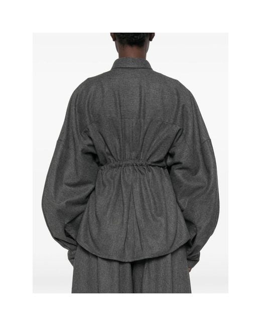 Thelatest Gray E-Dalida Drawstring-Waist Shirt