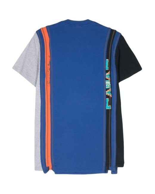 Needles Blue Layered-Effect T-Shirt for men