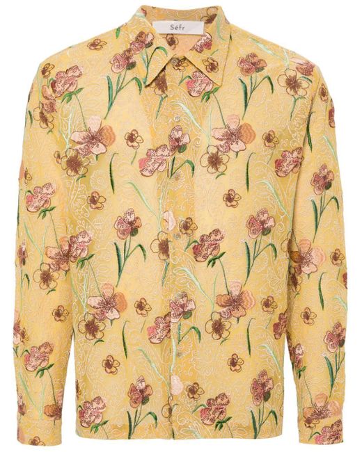 Séfr Metallic Ripley Floral-Embroidered Shirt for men