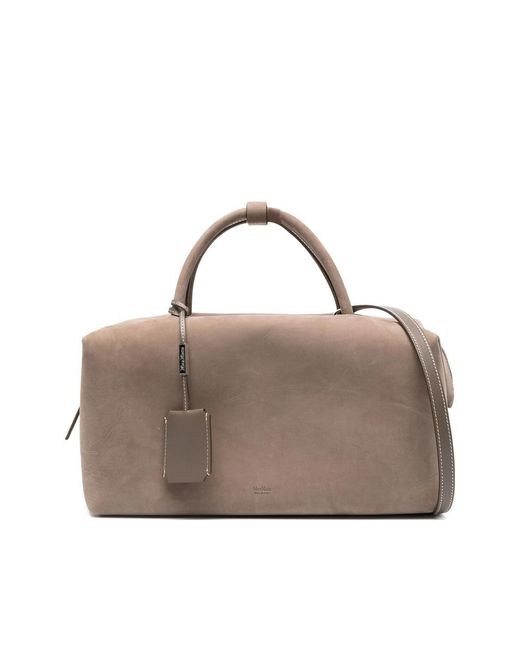 Max Mara Gray Top-Handle Tote Bag