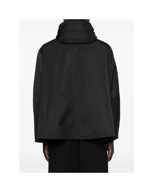 Balenciaga Black Logo-Print Hooded Jacket for men
