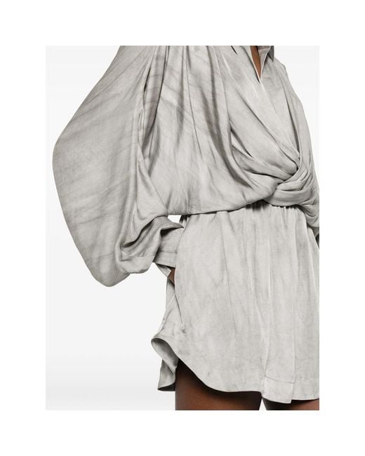 ANDAMANE Gray Gathered Dress