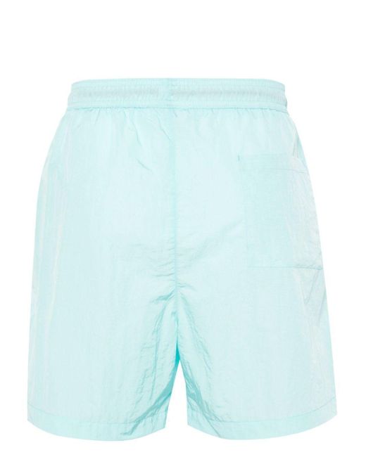 Calvin Klein Blue Logo-Patch Swim Shorts for men