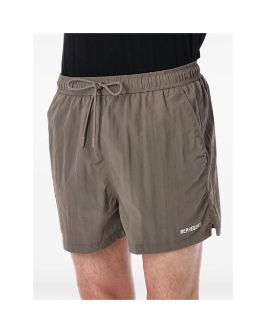 Represent Gray Swim Shorts Earth for men