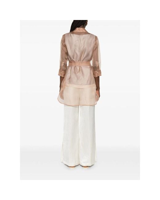 Mazzarelli Pink Organza Sheer Shirt