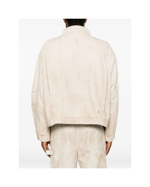 Cole Buxton Natural Distressed Panelled Jacket for men