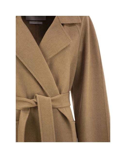 Max Mara Natural Long Camel Robe Coat