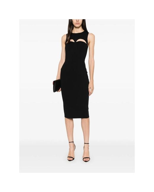 Elisabetta Franchi Black Cut-Out Rear-Zip Dress