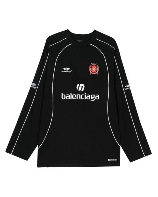 Balenciaga Paris Soccer T-Shirt in Black | Lyst