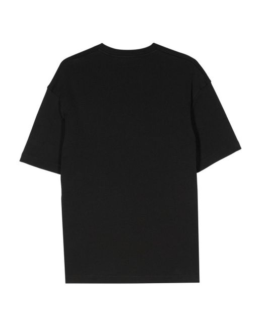 Calvin Klein Black Floral-Embroidered T-Shirt for men