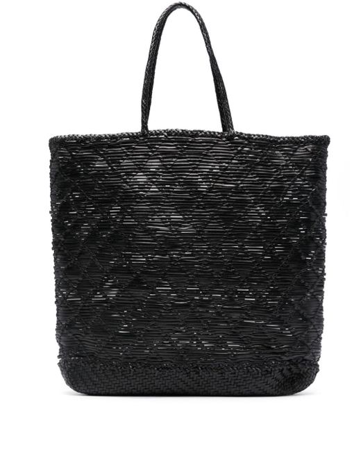 Dragon Diffusion Black Ns Corso Leather Tote Bag