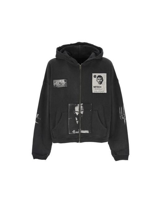 Enfants Riches Deprimes Black Lenin's Nap Time Assemblage Patchwork Distressed Hoodie for men