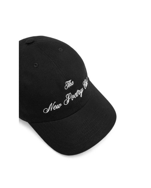 Ann Demeulemeester Black Tem Logo-Embroidered Denim Cap