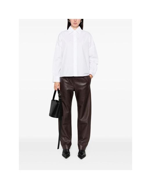 Mazzarelli White Button-Down Cotton Shirt