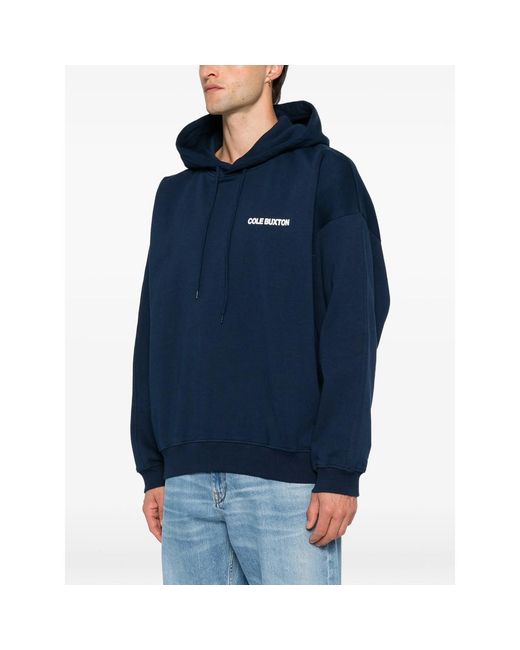 Cole Buxton Blue Cb Logo-Print Drawstring Hoodie for men