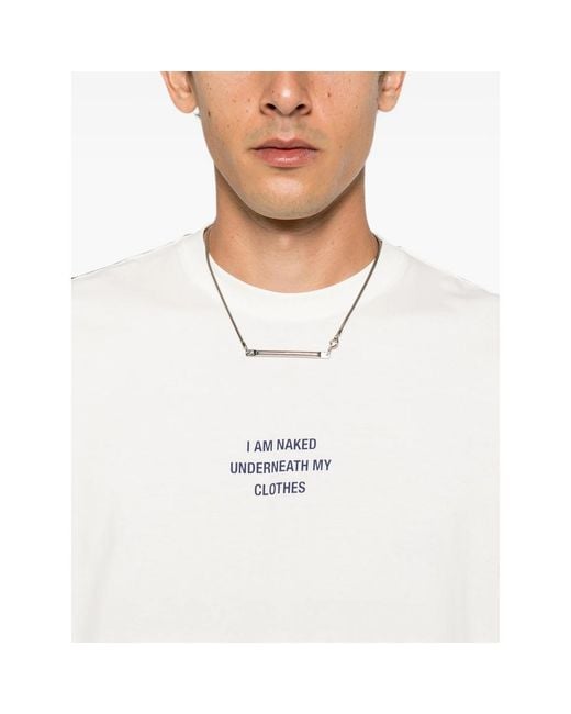 Vetements White Slogan-Print T-Shirt for men