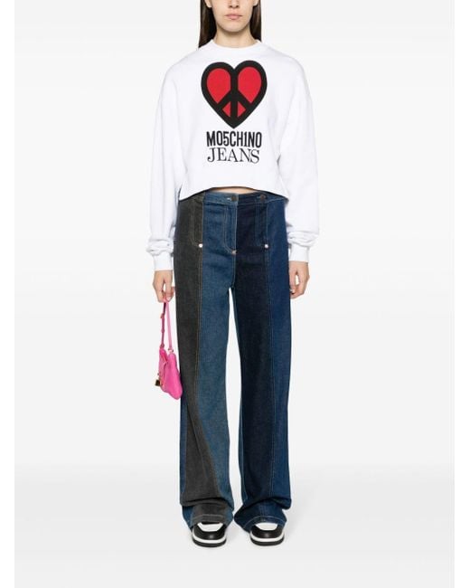Moschino Jeans Blue High-Waisted Wide-Leg Jeans