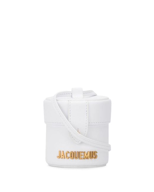 Jacquemus White Le Vanity Round Leather Bag