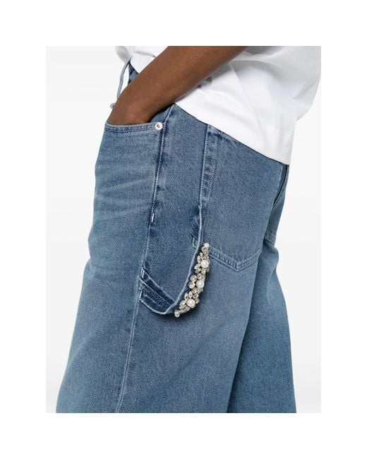 Simone Rocha Blue Straight-Leg Jeans