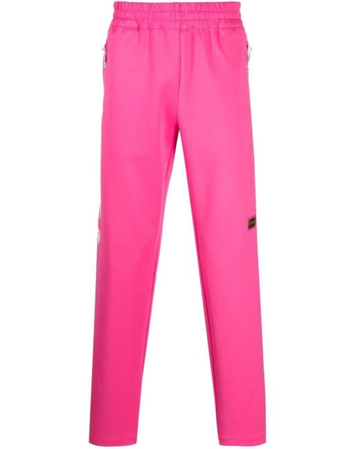 Advisory Board Crystals Pink Logo-Patch Straight-Leg Track Pants for men