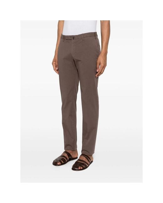 Incotex Brown Belt-Loop Trousers for men