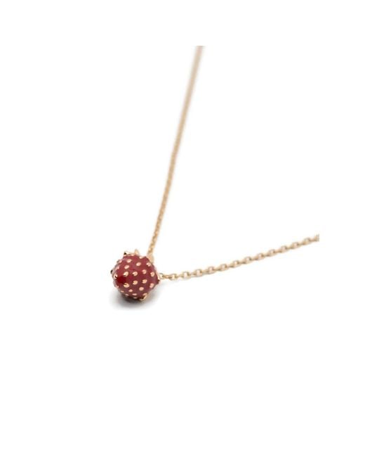 Kate Spade Metallic Strawberry-Pendant Crystal-Embellished Necklace