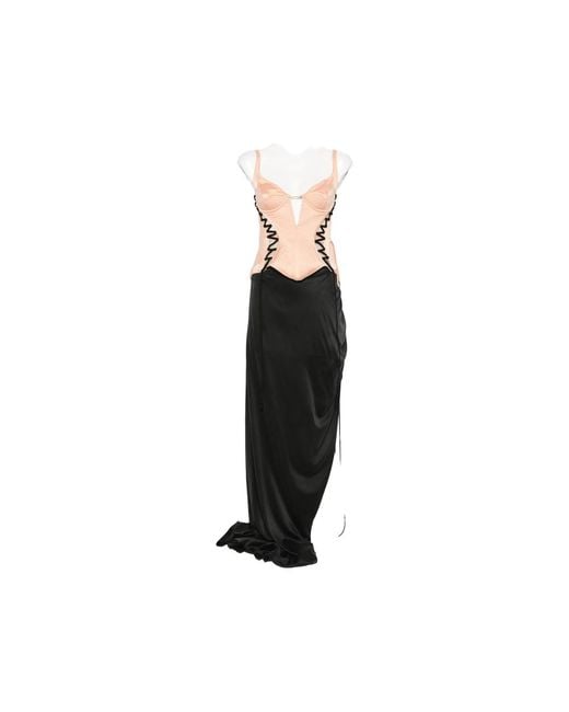 Maria Lucia Hohan Black Sakura Lace-Up Corset Dress