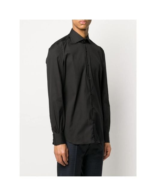 Mazzarelli Black Fitted Buttoned Shirt for men