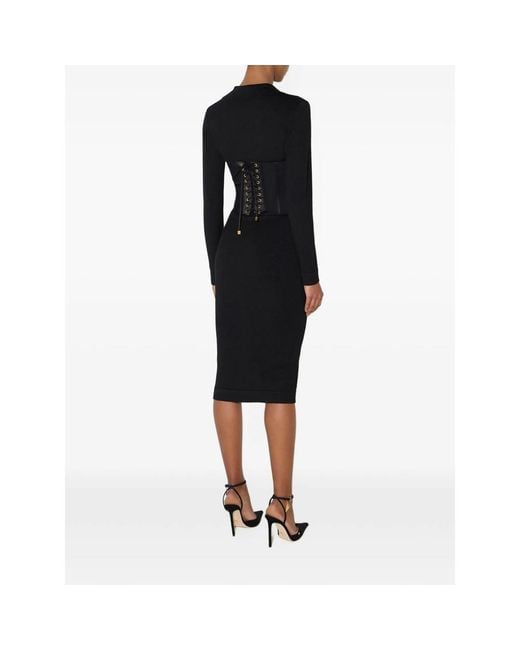 Elisabetta Franchi Black Knit Bustier Dress