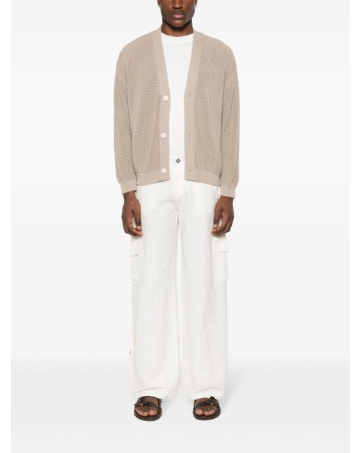 GIMAGUAS White Gabi Linen-Blend Straight Trousers for men