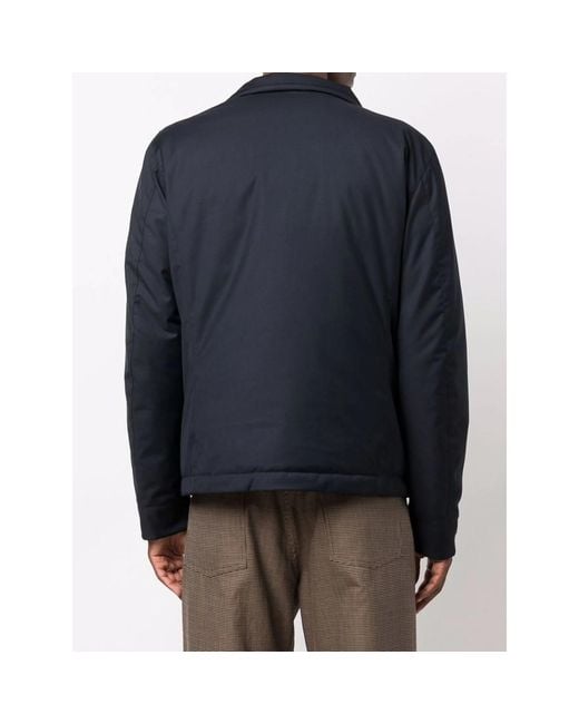 Moorer Blue Zip Rain Jacket for men