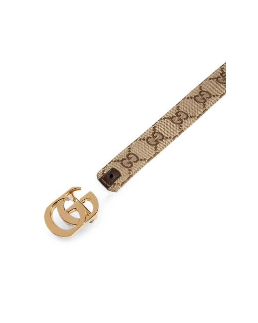 Gucci Brown Reversible Cut Gg Marmont Belt